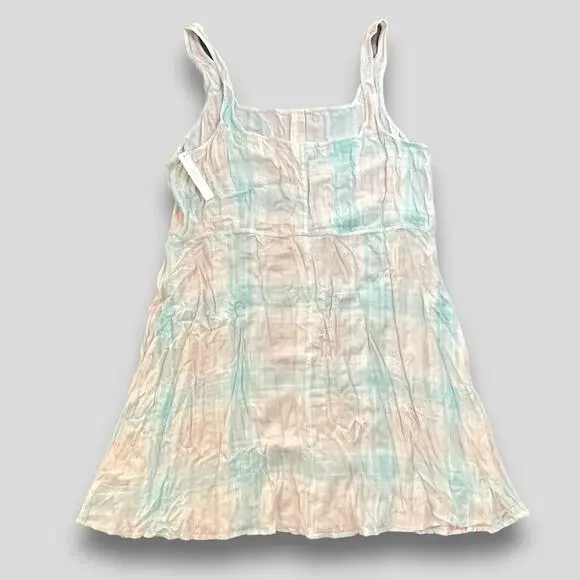 ABOUND PLAID NWOT BOHO RAYON BUTTON DOWN DRESS PINK GREEN 2X - Picture 3 of 8